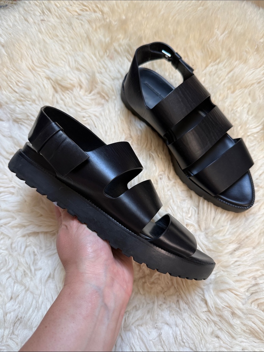Alexander Wang Alisha Leather Slingback Flat Sandals - Size 39